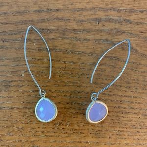 Purple Stone Dangling Earrings